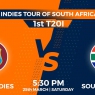 South Africa vs West Indies: WI Take 1-0 Lead in T20I Series Against SA With 3 Wickets Win